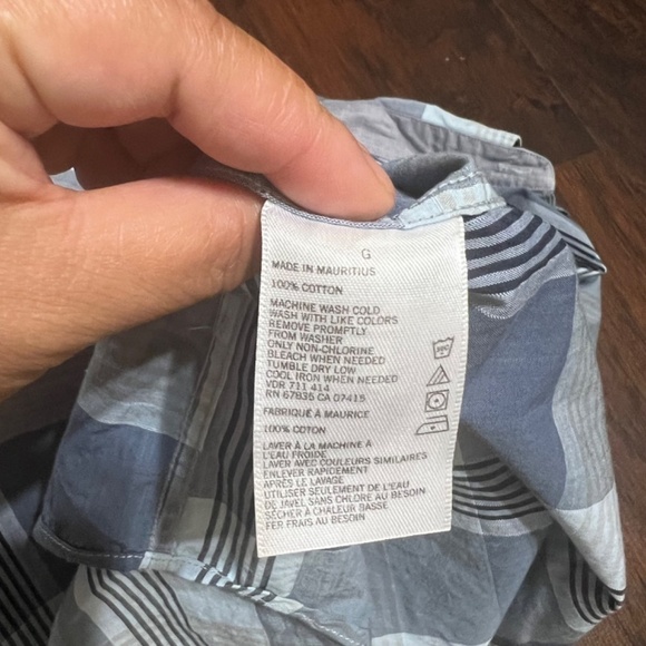 NAUTICA SLIM FIT button down long sleeve shirt Blue size Large EUc - Picture 2 of 13